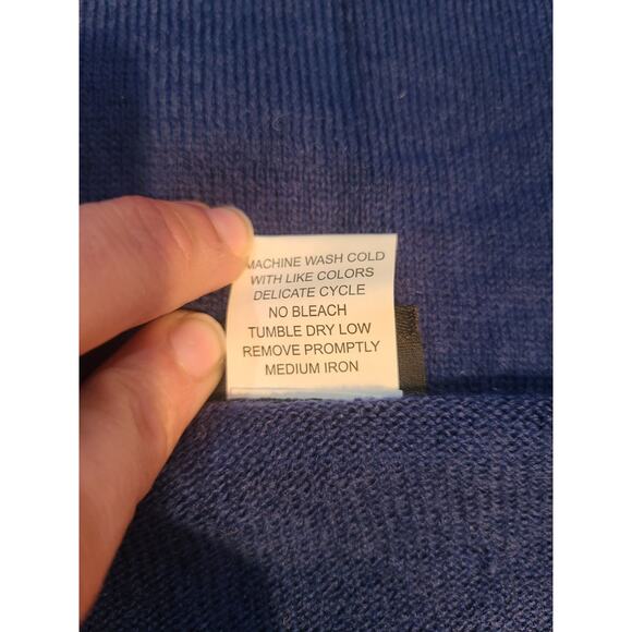 Salon studio medium womens blue and gray knit sweater with 3/4 sleeves - Picture 5 of 8